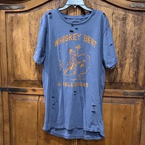Distressed Blue Graphic T-Shirt